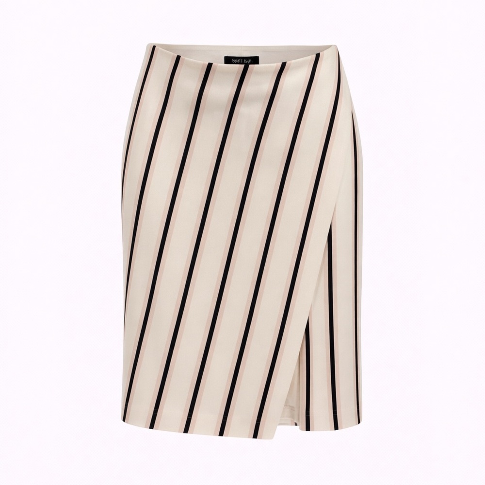 White House Black Market Asymmetrical Blush Stripe Pencil Skirt – Size 14
